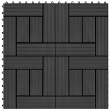 VidaXL Plăci de pardoseală 11 buc, negru, 30 x 30 cm, WPC, 1 mp