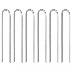 vidaXL Țăruși de cort, 6 buc., 37 cm, &Oslash;10 mm, oțel galvanizat