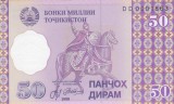 Bancnota Tadjikistan 50 Diram 1999 - P13 UNC