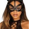 Masca tip pisica din piele vegana neagra Leg Avenue 20 x 19 cm