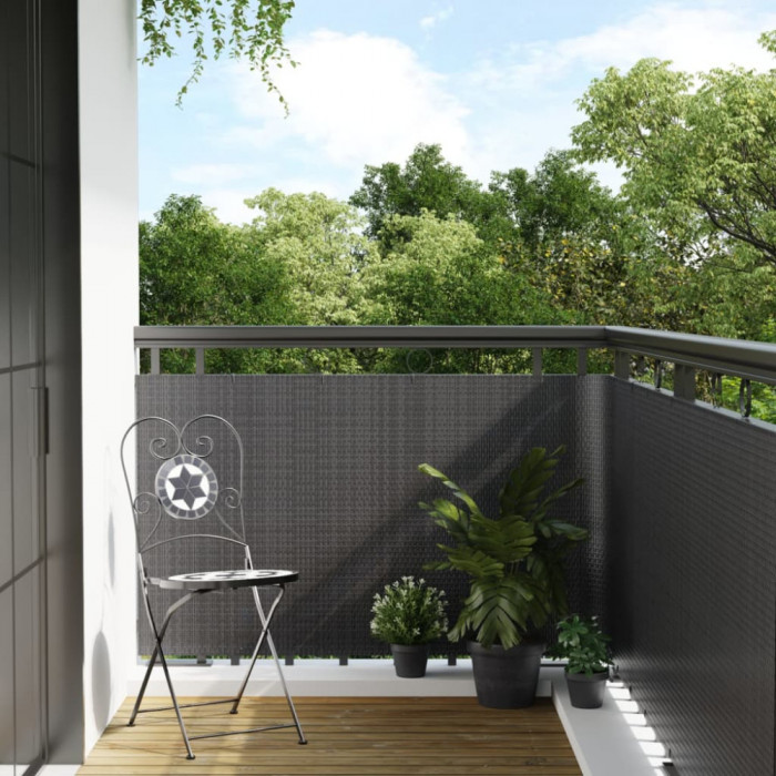 Paravan pentru balcon, antracit, 500x90 cm, poliratan GartenMobel Dekor