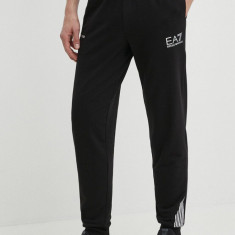 EA7 Emporio Armani pantaloni de trening culoarea negru, cu imprimeu