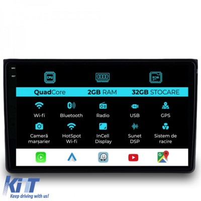 Navigatie Dedicata Audi A4 (2001-2008), 9Inch, 2Gb Ram, 32Gb Stocare, Carplay Performance AutoTuning foto
