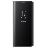 Husa Flip Mirror Stand Samsung Galaxy S8 Plus Neagra Piele Eco Policarbonat Clear View