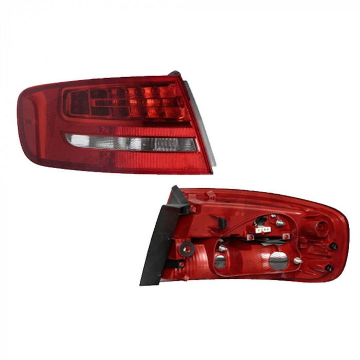 Stop spate lampa Audi A4/S4 (B8), 11.2007-10.2011 Combi, partea stanga, exterior, cu suport becuri, cu LED, Depo