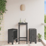 vidaXL Taburete Bar Gri, Set 2, Lemn Masiv Pin, 40x36x75 cm, Scaune Inalte Terasa/Balcon, Suport Picioare, Rustic, Sarcina 110kg