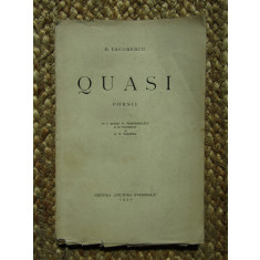 D.Iacobescu - Quasi - Poesii -Ed.Cultura Nationala 1930 ,cu frontispiciu Tonitza