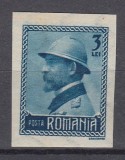 ROMANIA 1922 LP 73 INCORONAREA REGELUI FERDINAND LA ALBA IULIA 3 LEI ALBASTRU NEDANTELAT STARE MNH