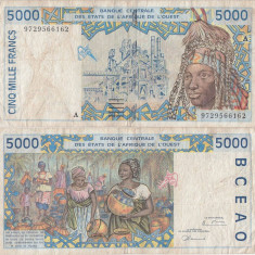 1997, 5.000 Francs (P-113 Af) - Coasta de Fildeş (Statele Africane de Vest)