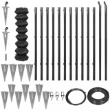 Cumpara ieftin Gard plasa de sarma cu tarusi, gri, 0,8 x 25 m