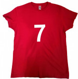 Tricou personalizat rosu bumbac cu text si/sau poza, marime S, M, L, XL, XXL, Casual, Imprimeu text, Negru