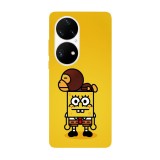 Husa compatibila cu Huawei P40 model SpongeBob has a hat, Silicon, TPU, Viceversa, Transparent, Carcasa