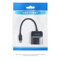 Convertor video Vention, USB Type-C(T) la VGA (M), 0.15m, rezolutie maxima 1080p la 60 Hz, conectori auriti, cupru, invelis PVC, Negru