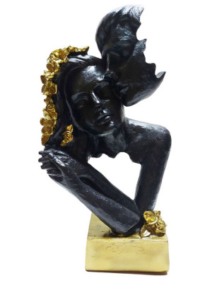 Statueta Decorativa, Indragostiti, Negru, 28 cm, DO22073 foto