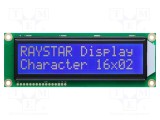 Afișaj LCD alfanumeric STN 16x2 albastru RAYSTAR OPTRONICS