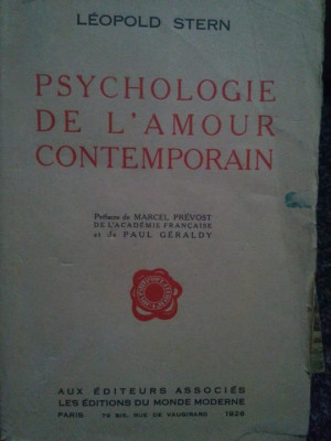 Leopold Stern - Psychologie de l&amp;#039;amour contemporain foto