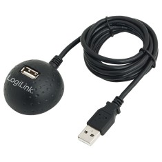 CABLU USB LOGILINK prelungitor, USB 2.0 (T) la USB 2.0 (M), 1.5m, format Docking Station pt. mufa mama, negru, &quot;CU0013B&quot; (timbru verde 0.08 lei)