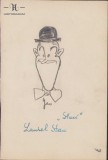 HST 151S Caricatura Stan Laurel anii 1930 Geo Dumitrescu semnata