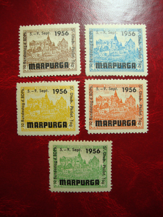 GERMANIA 1956 VIGNETE MARPURGA SERIE COMPLETA MH/MNH