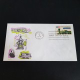 Plic Filatelic 1975 &ndash; 200 Ani Poșta SUA, Prima Zi de Emisiune, Trenuri Poștale Vintage!, America de Nord