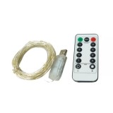 Instalatie craciun, 5 metri, 50 led-uri, usb, telecomanda cu 8 functii, alb cald, flippy