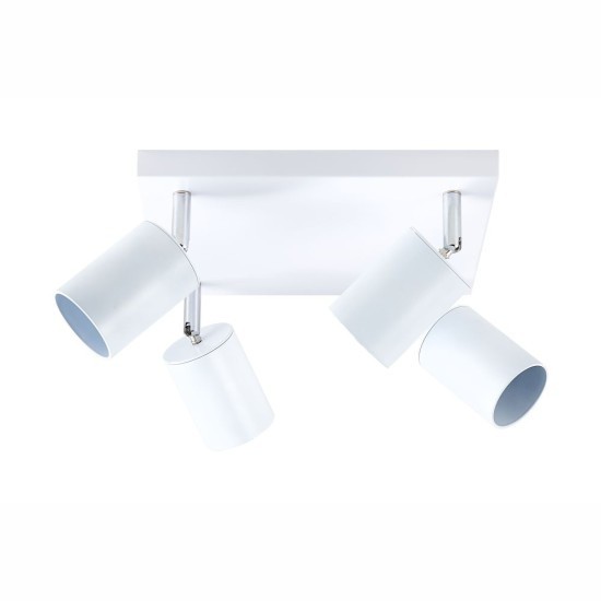 Spot patrat reglabil alb 4 X GU10 250mm