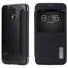 Husa Flip Carte Rock Elegant S-View Samsung G900 Galaxy S5 Negru Blister