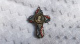 MEDALION CRUCE MICROMOZAIC VENETIAN cu PAPA manopera EXCEPTIONALA de colectie