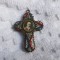 MEDALION CRUCE MICROMOZAIC VENETIAN cu PAPA manopera EXCEPTIONALA de colectie