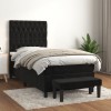 VidaXL Pat box spring cu saltea, negru, 90x200 cm, catifea 3138003