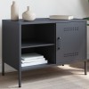 Dulapuri TV Gossi (2 buc) Antracit 68x39x50.5cm Otel Industrial Comoda TV Living Dormitor Depozitare Rafturi