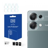 Folie de protectie Camera Spate 3MK Protection pentru Xiaomi Redmi Note 13 Pro 4G, Sticla Securizata, Set 4 bucati, Transparenta