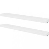Cumpara ieftin Rafturi de perete suspendate, 2 buc, depozitare carti/DVD, alb, MDF