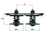 Termostat lichid racire Scania 4 - Series, G I, K - Series, N Series, P I, P, G, R, T - Series, R I, T Motor 114 C/330, 114 C/340, 114 C/360, 114