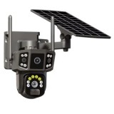 Cameră Supraveghere 4G Solară 8MP cu Lentile Duble, 4K, Vizualizare 360&deg; și