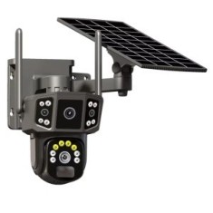 Cameră Supraveghere 4G Solară 8MP cu Lentile Duble, 4K, Vizualizare 360&deg; și