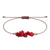 Brățară șnur coral, 7 cristale naturale, reglabilă, Bratari fashion