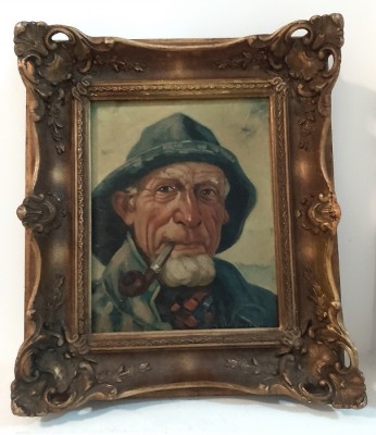 Ulei pe p&amp;acirc;nză o lucrare veche semnata &amp;icirc;ncadrată &amp;icirc;ntr-o ramă deosebita din lemn masiv in stilul Baroc foto