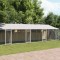 Cușcă c&acirc;ini cu acoperiș și uși, gri, 10x2x2 m, oțel galvanizat