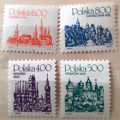 Polonia 1981 arhitectura castele medievale ,serie 4v. Mnh foto