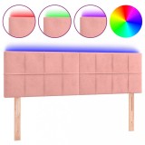 Cumpara ieftin Tablie de pat cu LED, roz, 144x5x78/88 cm, catifea