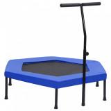 VidaXL Trambulină de fitness m&acirc;ner și margine siguranță 122 cm hexagon