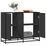 VidaXL Servantă, negru, 94x35x76 cm, lemn prelucrat