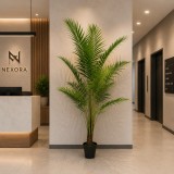 Planta Artificiala Copac Tip Palmier Kentia, Cu Frunze Elegante, 200 cm, 15 frunze, Verde, cu Ghiveci