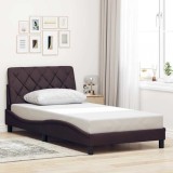 VidaXL Cadru de pat fără saltea, maro &icirc;nchis, 100x200 cm, textil