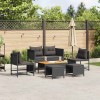 VidaXL Set de canapele pentru grădină 6 pcs Negru poliratan 4104700