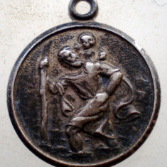 F.033 PANDANTIV ARGINT .830 GOTT SCHÜTZE DICH SAINT CHRISTOPHER 2,3g/18mm