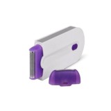 Epilator portabil, pentru fata si corp, incarcare USB, cu acumulator, alb/mov