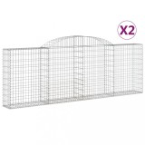 Cumpara ieftin Cosuri gabion arcuite 2 buc, 300x30x100/120 cm fier galvanizat