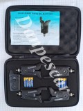 Set 4 Avertizoare Pescuit Feeder Eastshark SP09 Wireless cu Statie Receptor, LED, Volum, Senzitivitate Ajustabile, Raza 220m